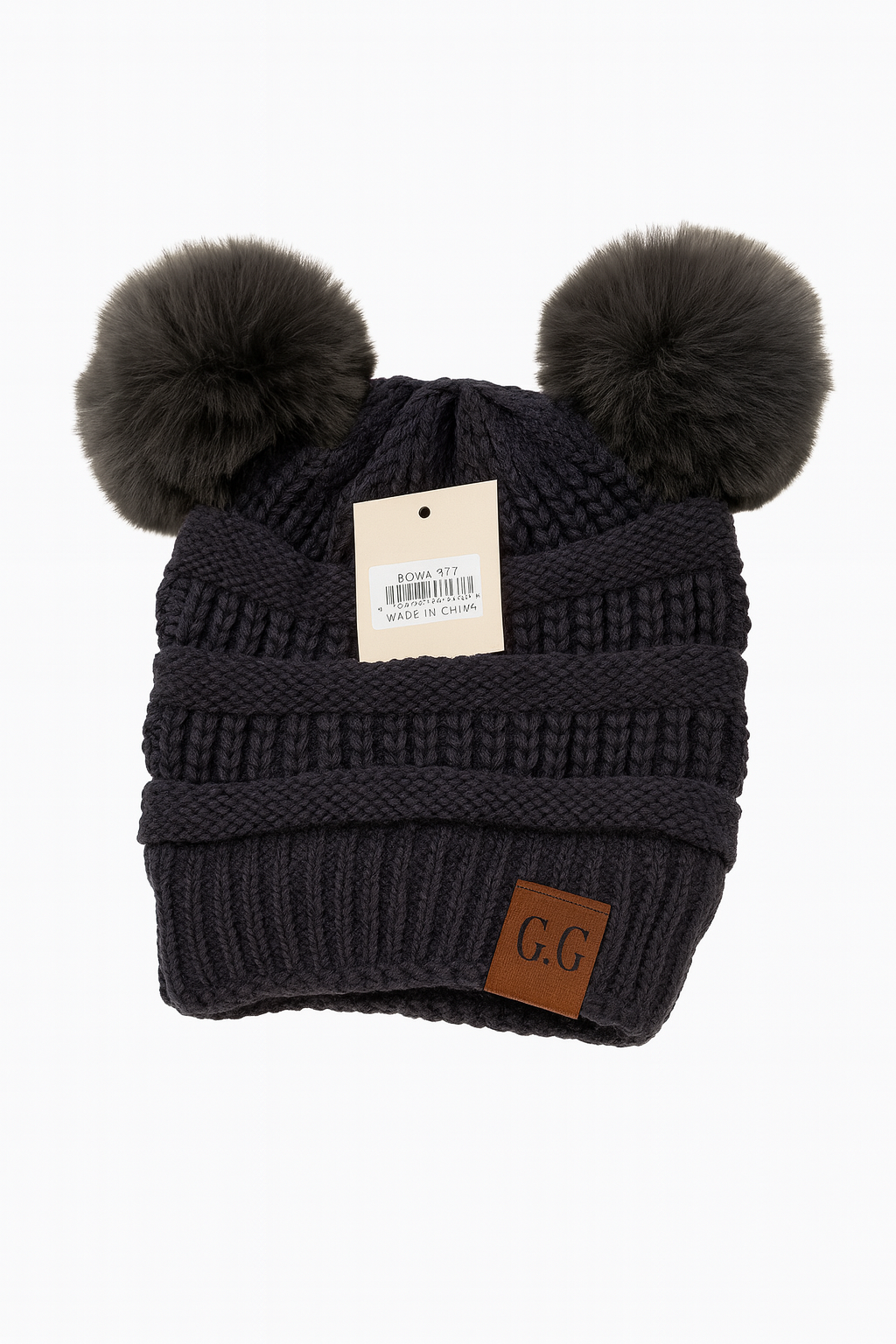 Unisex Double Pom Knit Beanie – Super Soft Winter Hat with Fluffy Poms (G.G Brand) 1 Beanie