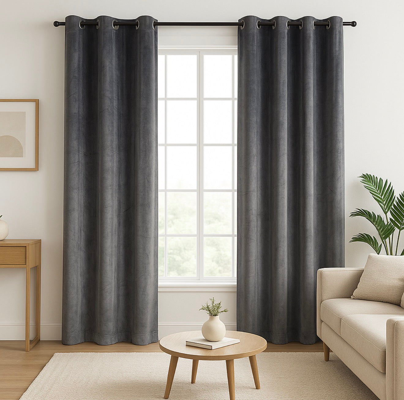 Premium Velvet Grommet Blackout Curtains | Ultra-Soft, 99% Light Block | 2 Panels (55x84)