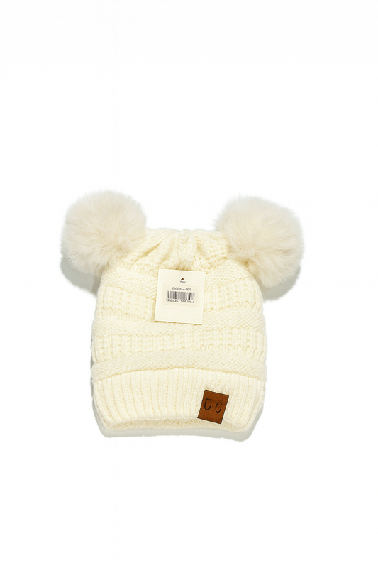 Bundle of 5 Double Pom-Pom Winter Beanies – Cozy, Soft & Unisex Cold-Weather Hats