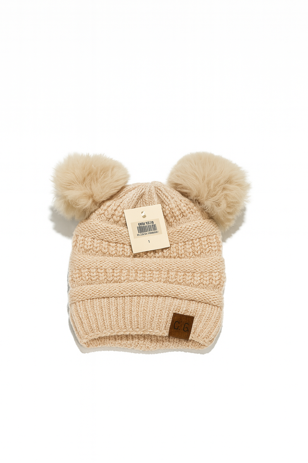 Unisex Double Pom Knit Beanie – Super Soft Winter Hat with Fluffy Poms (G.G Brand) 1 Beanie