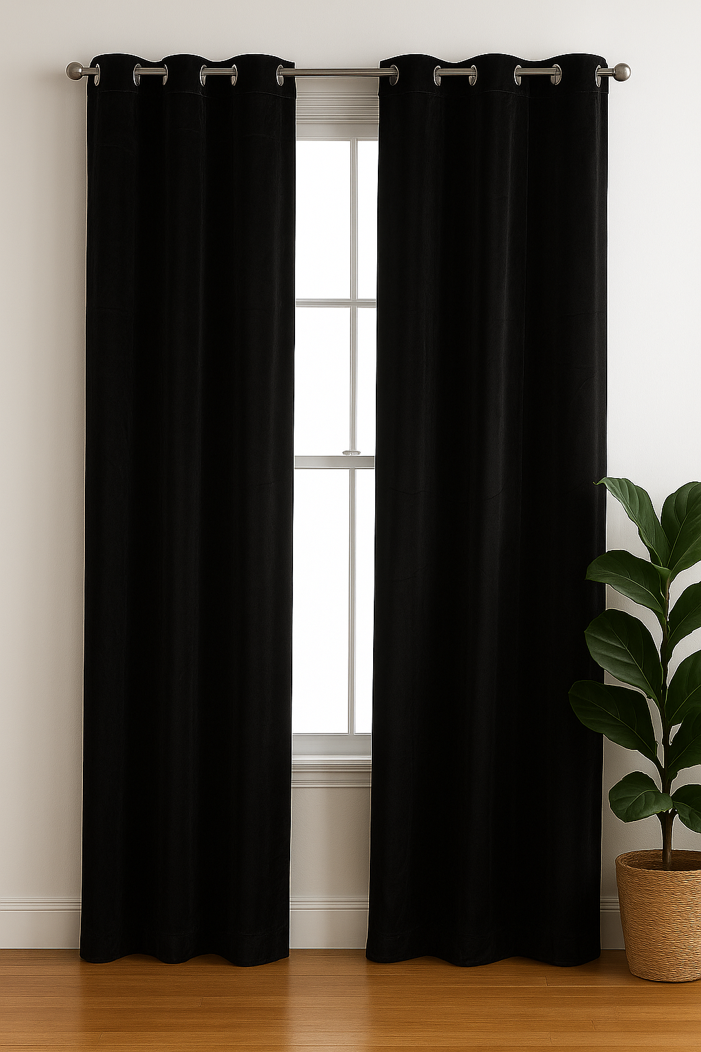 Premium Velvet Grommet Blackout Curtains | Ultra-Soft, 99% Light Block | 2 Panels (55x84)