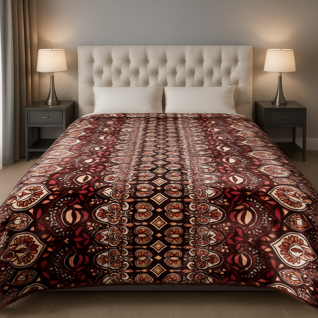 Ultra Soft Double-Sided California King Blanket – High-Definition Wolf/Lion Design